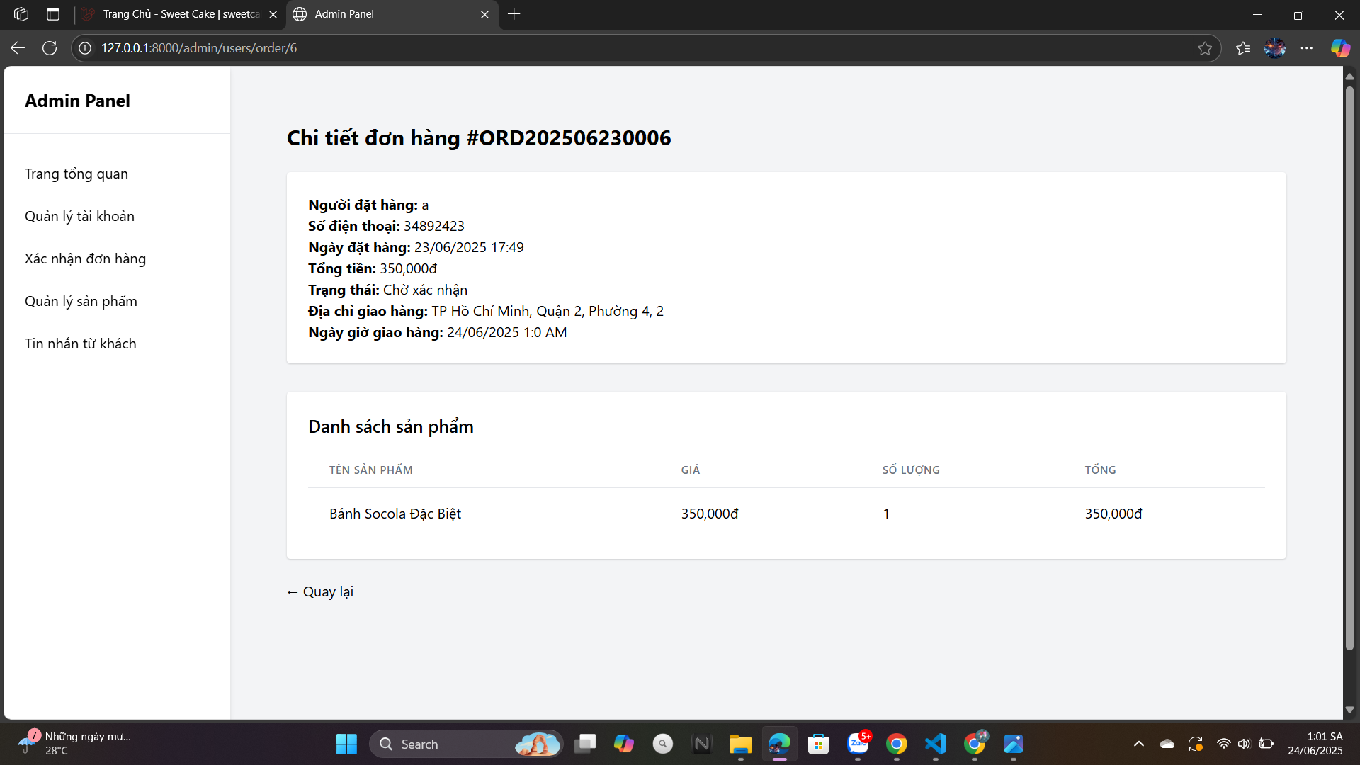 Admin Order Details