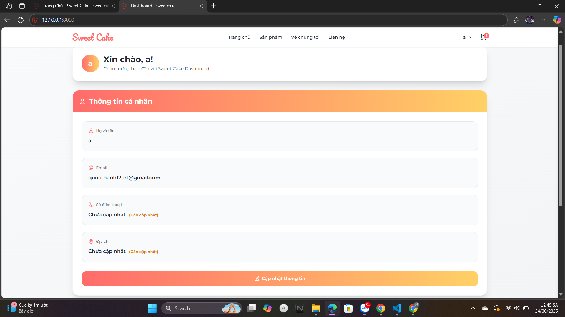 User Dashboard